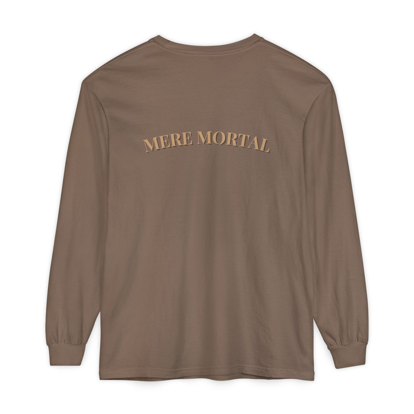 Mere Mortal Long Sleeve Tee — Surreal Collage Portrait Graphic