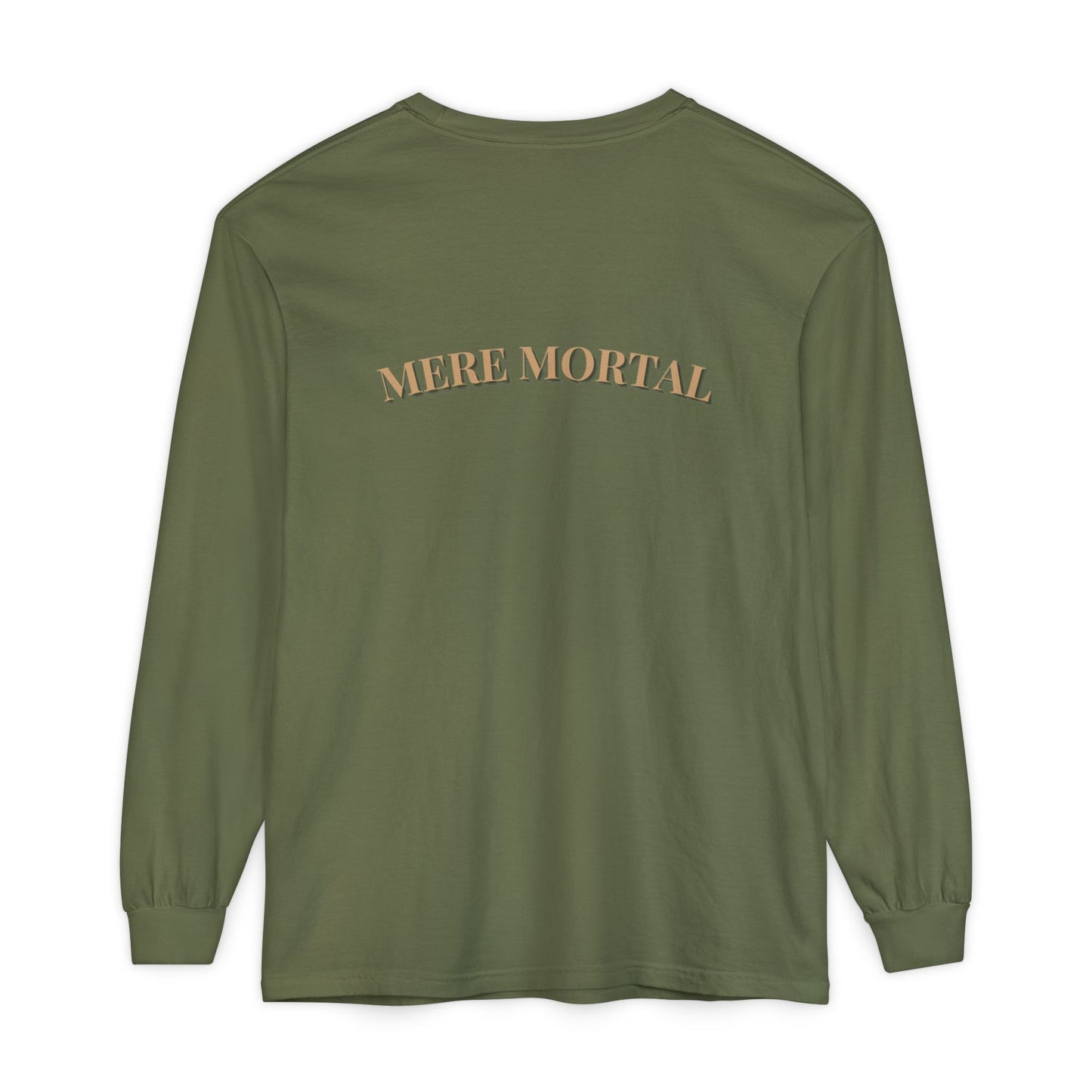 Mere Mortal Long Sleeve Tee — Surreal Collage Portrait Graphic