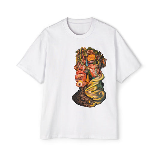 Abstract Surreal Face Graphic Tee — Psychedelic Art Men's T-Shirt