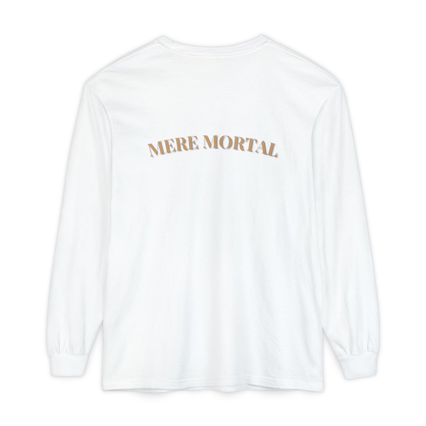 Mere Mortal Long Sleeve Tee — Surreal Collage Portrait Graphic
