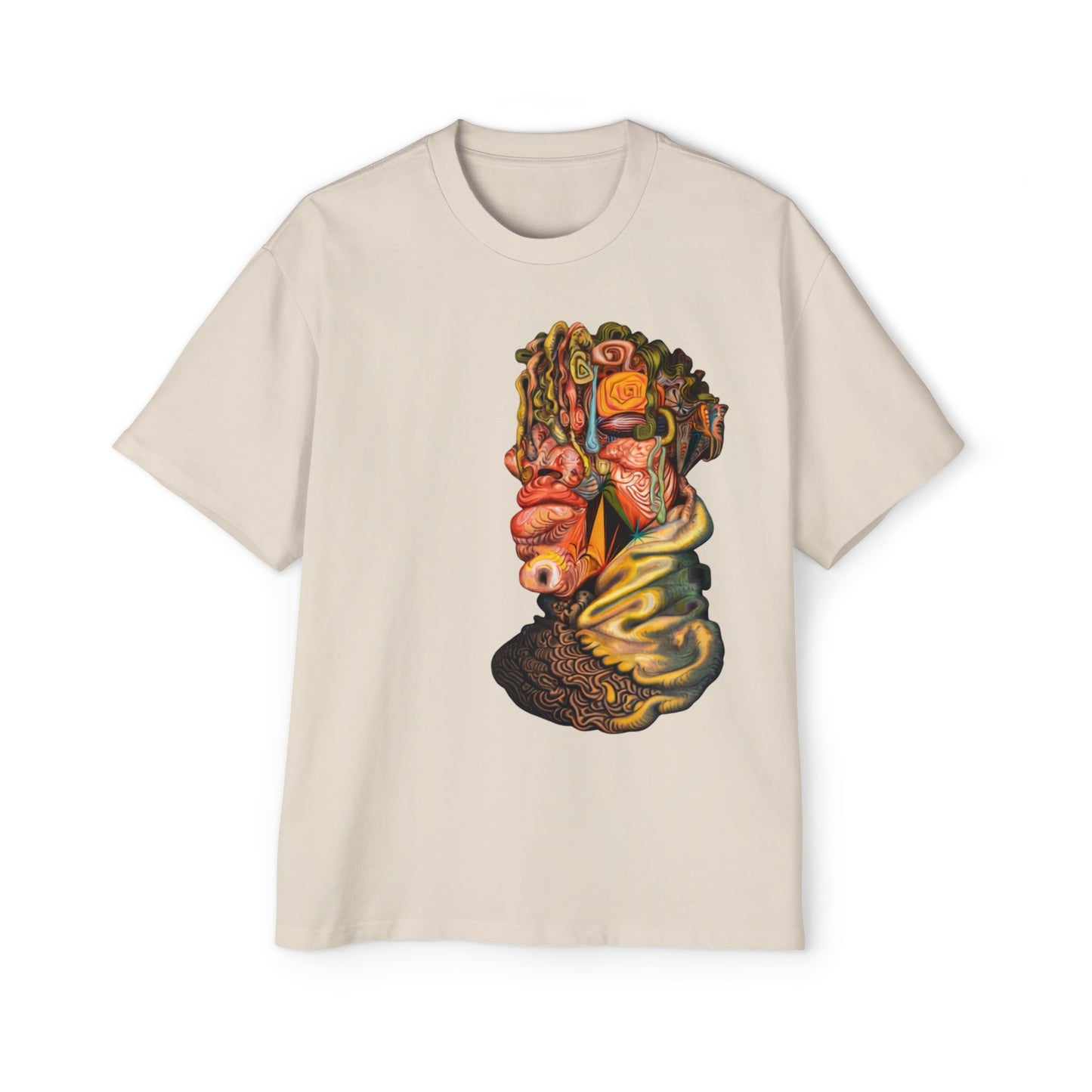 Abstract Surreal Face Graphic Tee — Psychedelic Art Men's T-Shirt