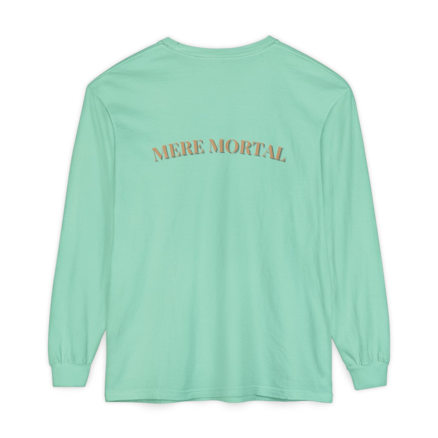 Mere Mortal Long Sleeve Tee — Surreal Collage Portrait Graphic