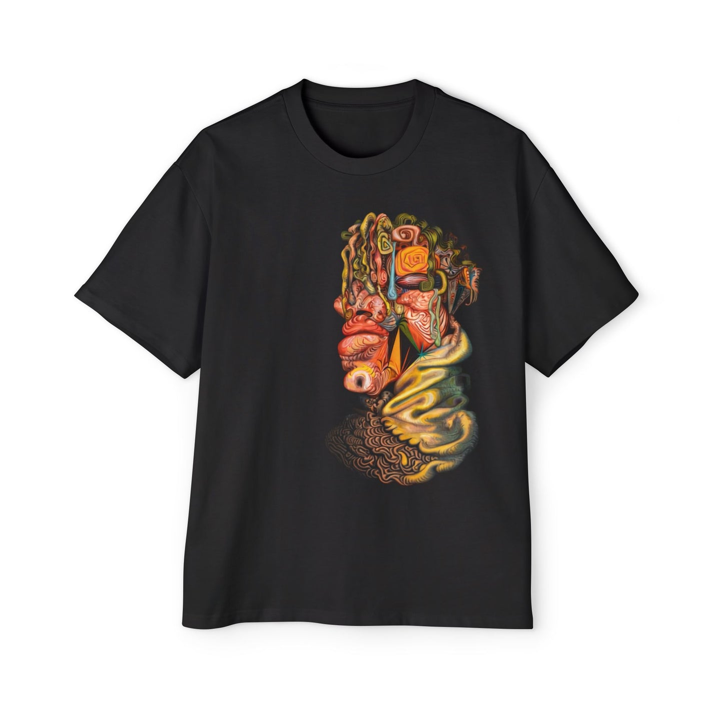 Abstract Surreal Face Graphic Tee — Psychedelic Art Men's T-Shirt