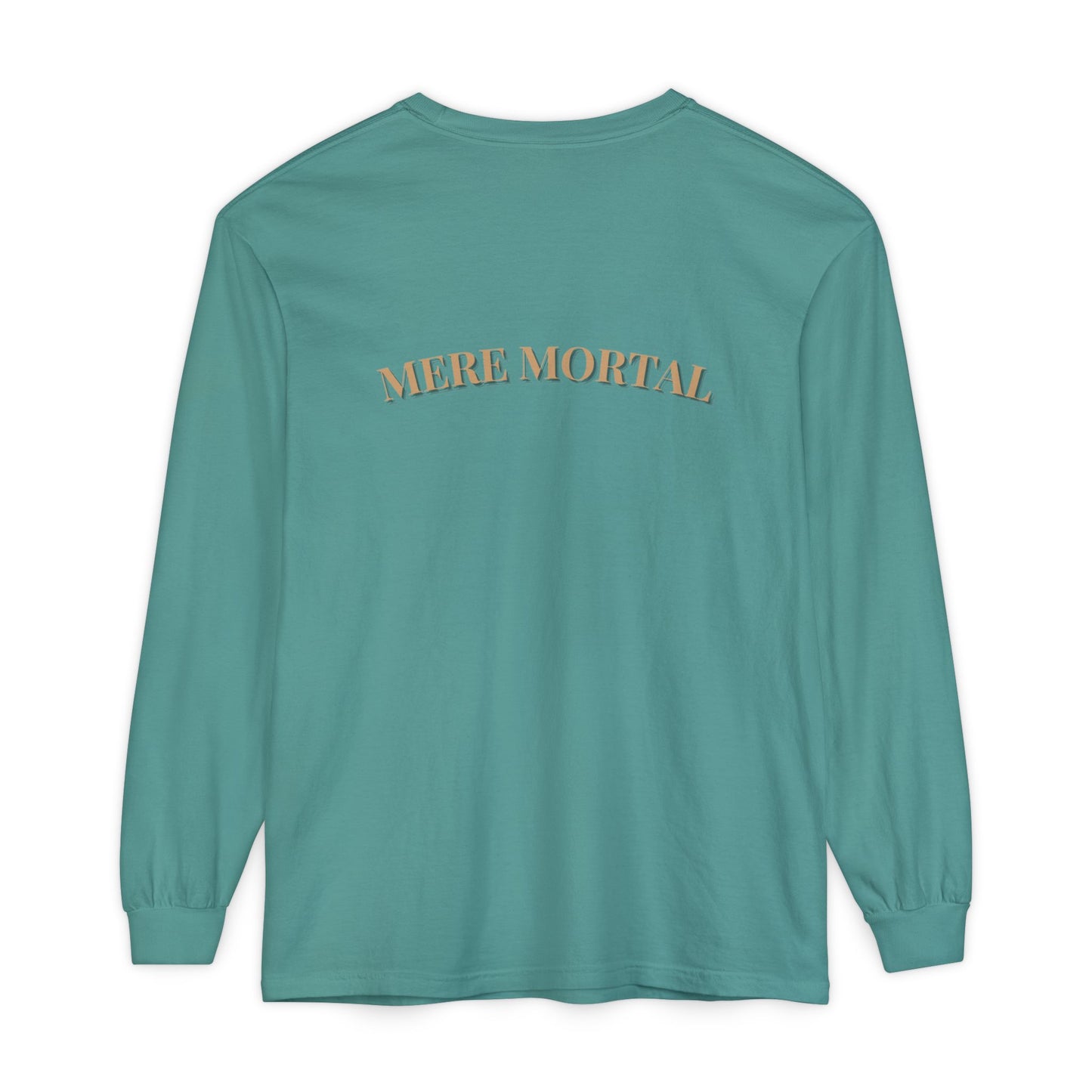 Mere Mortal Long Sleeve Tee — Surreal Collage Portrait Graphic
