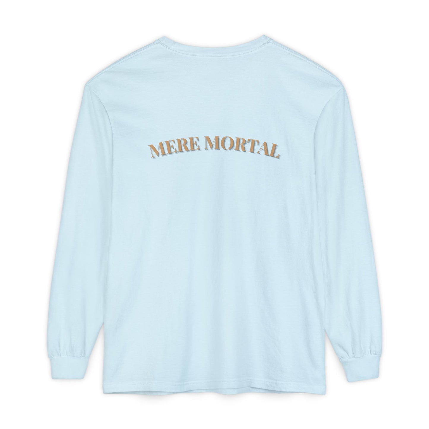 Mere Mortal Long Sleeve Tee — Surreal Collage Portrait Graphic