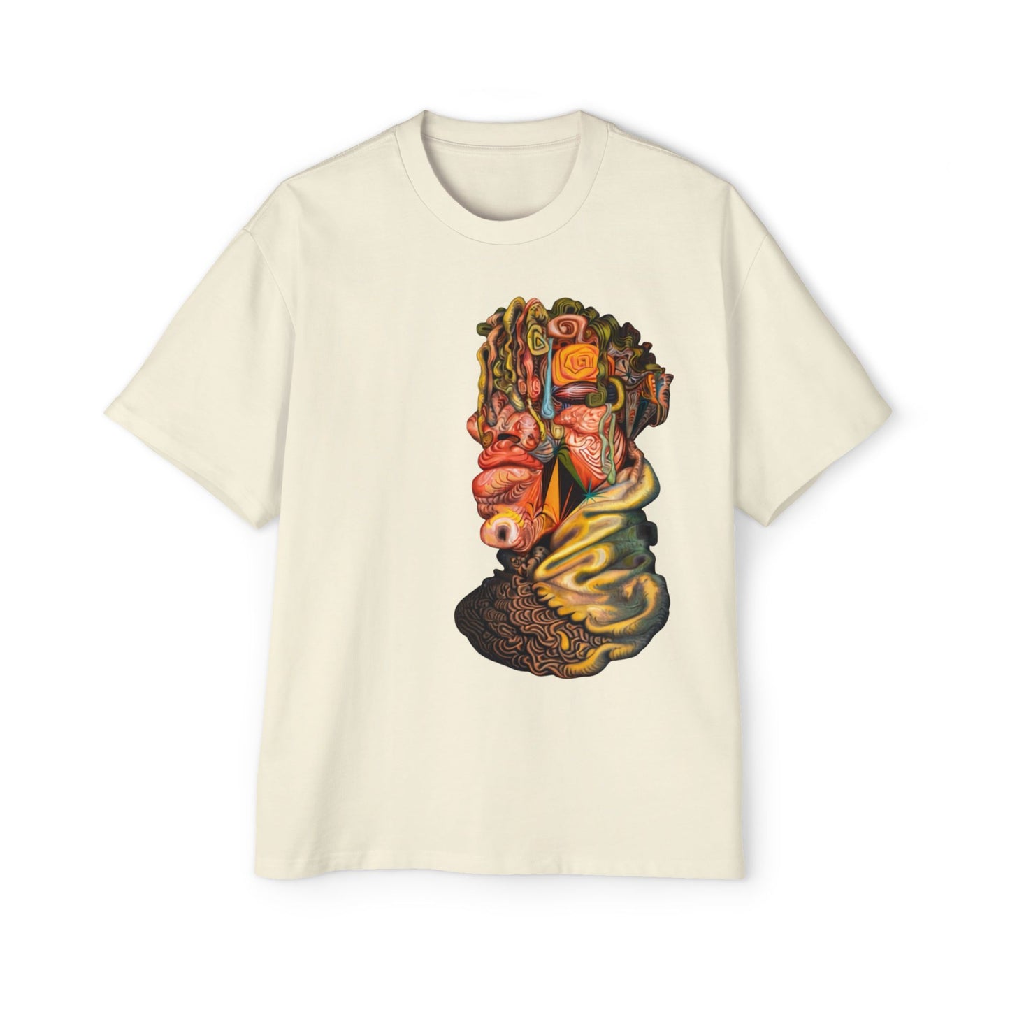 Abstract Surreal Face Graphic Tee — Psychedelic Art Men's T-Shirt